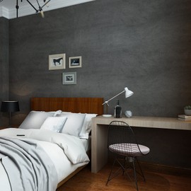 CRE8TIVE Dark Grey Concrete Contact Paper 24"x354" Extra Thick Wide Durable Cement Wallpaper Peel and Stick Waterproof Concrete Interior Film Industrial Decorative Wall Mural for Living Room Kitchen