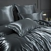 RUIKASI Satin Bed Linen 135 x 200 cm Grey -