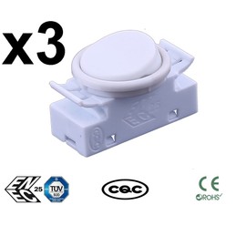 Sucre Auxiliary® 3 Packs of 2A 250VAC On-Off Round Rocker Button Switches for Car Boat Dashboard UK Seller (White)