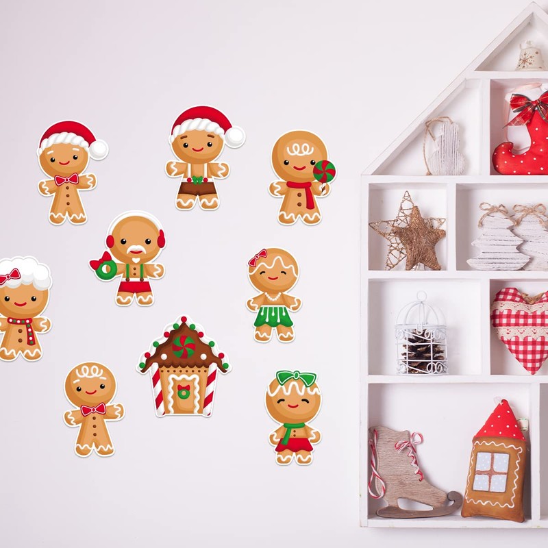 Fancy Land 45PCS Gingerbread Cutouts Christmas Decoration Holiday Classroom School