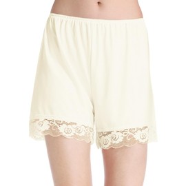 MANCYFIT Pettipants for Women Half Slip Culotte Shorts Split Skirt Lace Snip 4” Inseam Beige X-Large