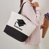 CafePress Valedictorian Grad Hat Canvas Tote Top Zipper Closure