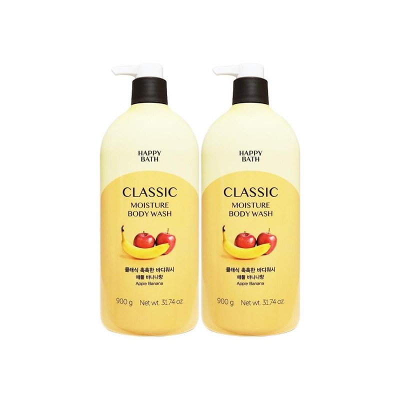 Happybath 해피바스 클래식 촉촉한 바디워시 애플 바나나향 900g x 2개
