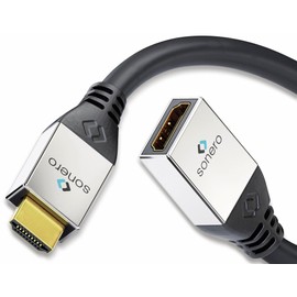 sonero® Premium High Speed HDMI Adapter mit Ethernet, 0,25m, UltraHD / 4K / 60Hz, 18Gbps, schwarz