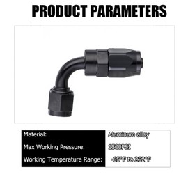 Letgoing Letgoing 2PCS 6AN Automotive Fuel Line End Fittings Oil Cooler Fittings 90 Black Swivel for CPE Braided Fuel Line