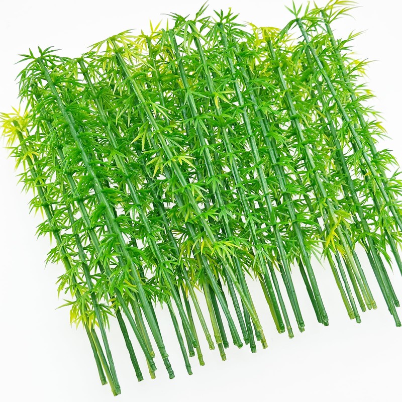 Attuslla Model Miniature Bamboo Trees, Green Plastic Bamboo Trees for