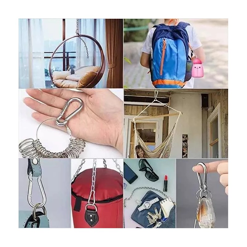 Pacal Bandola Gancho Mosqueton Aluminio Camping Llavero 2 Piezas