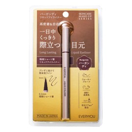 EVERYYOU Liquid Eyeliner 0.02 fl oz (0.5 ml), Extra Fine Brush Type, Made in Japan (Burgundy)