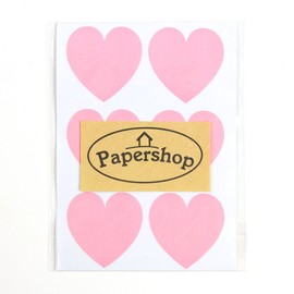Pink Heart Stickers (x24) - for Cards, Gifts, Anniversary, Valentine & Birthday Presents, Wedding Favours & Party Decoration