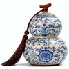 HOHCNA Blue and White Porcelain Airtight Tea Canister with Lid,