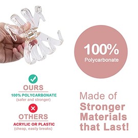 Paquete de 6 pinzas de pelo de garra grande para cabello grueso, clips de pulpo mediano, clips de garra de pelo grandes para mujeres y niñas, clips de