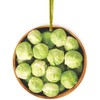 Sam Sandor - Brussel Sprouts - Round Ceramic Ornament with