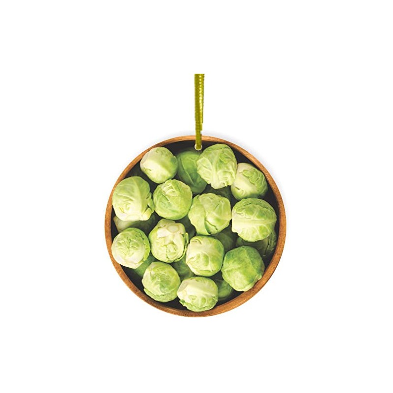 Sam Sandor - Brussel Sprouts - Round Ceramic Ornament with