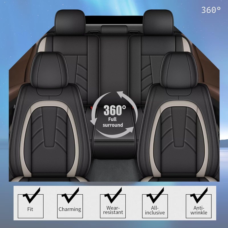 IKABEVEM 2PCS Front Leather Car Seat Covers Fit for Subaru