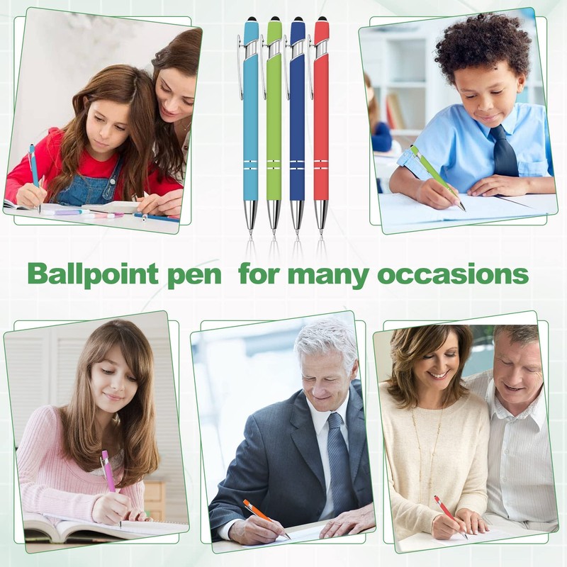 RAIHOMKIT Ballpoint Pen with Stylus Tip,12 Pcs 1.0 mm Black