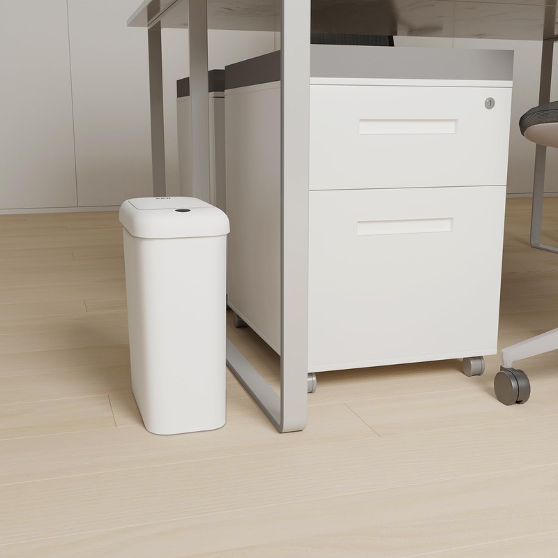 EKO Automatic Bathroom Trash Can with Lid, 2.6 Gallon Slim