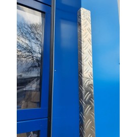 Aluminium Profile, 1500 mm Aluminium Angle 55 x 50 mm Inner Side Dimensions Made of Aluminium Checker Plate Duet 1.5/2.0 mm Thick Aluminium L Profile, Angle Profile Checker Plate 1.5 m Long