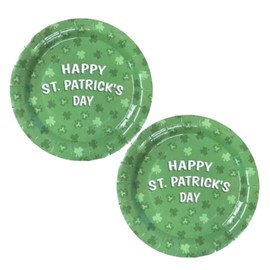 Lizzy 10pk St Patrick's Day Paper Snack Bowls Shamrock Irish Party Reusable Tableware Saint Paddy's Day Theme Birthday Supplies Party (Pack of 2, 20, Count)