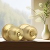 Moquin Round Ball Style Privacy Brushed Gold Door Knob, No