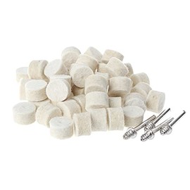 Luo ke 60 Pcs 13mm Wool Felt Polishing Buffing Wheel Grinding Pad + 4Pcs 3.15 mm Shank for Dremel Rotary Tools