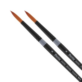 Creative Mark Beste Golden Taklon Nadel Round, #8-2 Pack Artist Paint Brush, Professional Watercolor Brushes, for Acrylic Painting, Short Handle, Sharp Edges, Hand-Tied & Shaped