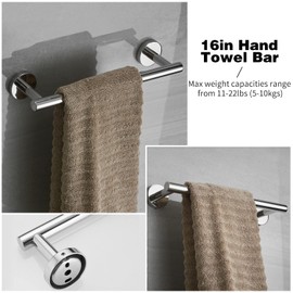 20pcs Bathroom Hardware Set, Brushed Nickel Bath Hardware Set, Including 16" Hand Towel Bars, Toilet Paper Holders, Towel Rings, Robe Towel Hooks (20pcs, Brushed Nickel)