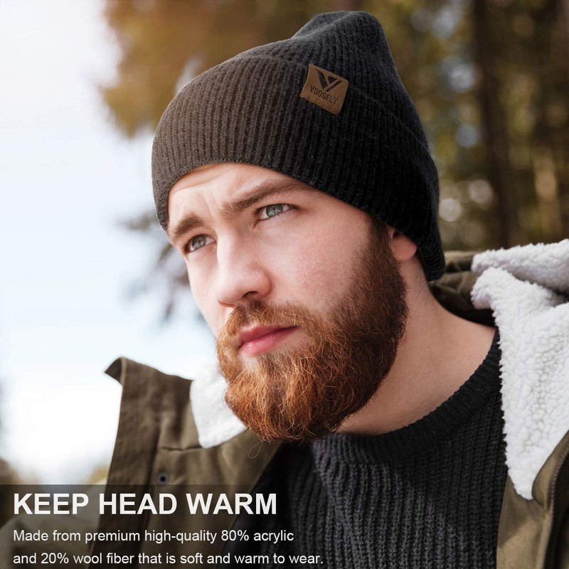 Vgogfly Beanie Men Slouchy Knit Skull Cap Warm Stocking Hats