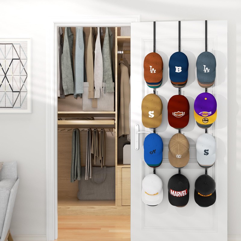 HapiRm Over Door Hat Rack - 3 Packs Hat Organizer