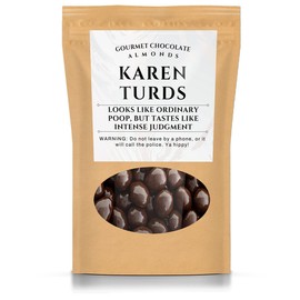 Kepperton Karen Turds Gourmet Dark Chocolate Almonds: A Hilarious Mother's Day Gift Idea for the Fun-Loving Karens in Your Life - American Made Fine Candy Treats