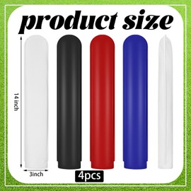 Bulyoou 4 Pcs 14 Inch Leather Golf Alignment Stick Cover Large Golf Headcover Black White Blue Red Golf Alignment Stick Holder Hold at Least 3 Sticks for Golf Club Training Gifts Indoor Outdoor