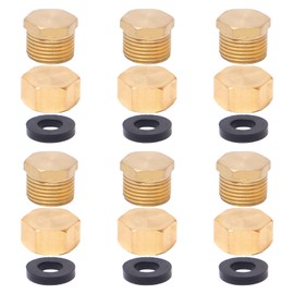 Neikafan Brass Blanking Cap 3/8 12 Pcs Threaded Cap for Radiator Pipe Water Stop End Cap Male and Female for Washing Machine Radiator Valve Faucets Tap Plumbing Fittings with Washers