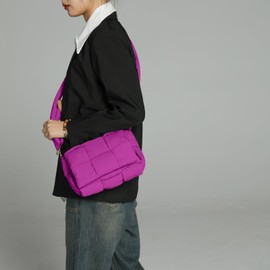 NAARIIAN Puffer shoulder bag Nylon padded woven handbag designer crossbody dupes women down purse, Yxs-drs, Small