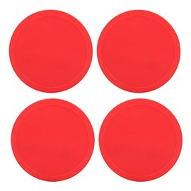 Keenso Air Ice Hockey Pucks Piece, 4 Pcs Air Hockey Paddle Air Hockey Table Red Pucks for Game Tables Arcade Game Air Hockey Pucks (82mm)
