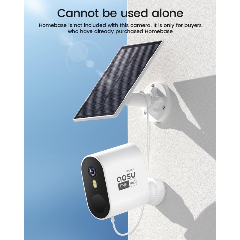 AOSU 7S 5MP Add-on Camera for Homebase(not include Homebase) (Require