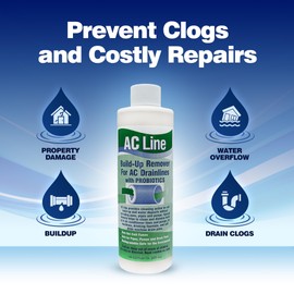 AC Drain Line Cleaner - 2 Pack / 6 Month Supply - Cleans HVAC drain lines, AC line cleaner, condensate lines, fountain drink drain lines and more