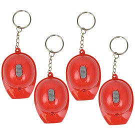 Hard Hat Flashlight Keychain Beer Opener | 4 Count | Red
