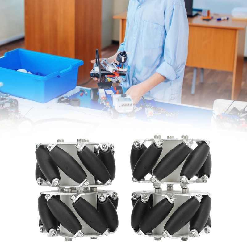 4Pcs 60mm Omnidirectional Wheel Aluminum Alloy Omni Directional Wheel Set