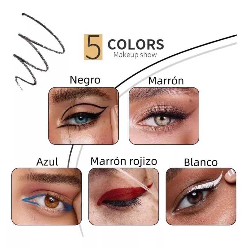 Universo en Linea Set Delineador De Colores Punta Fina Larga