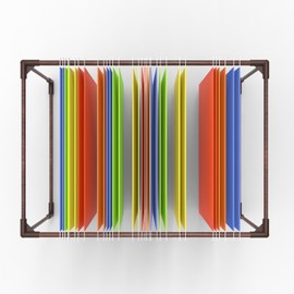 Walnut Hanging File Folder Frame, File Cabinet Organizer for Letter Size, 12.6” Wide x 18” Long x 9.125" Height, File Cabinet Rails Hanging Files in File Drawers (Bright Brown)