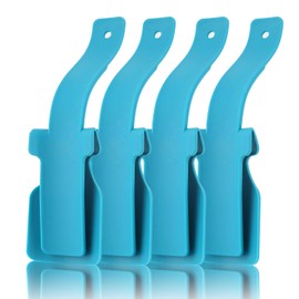 Enpato 4 Pcs Lazy Shoe Helper Shoe Lifting Helper Fits All Shoes Portable Handled Shoe Horn for Seniors Elderly Disabled(Blue)