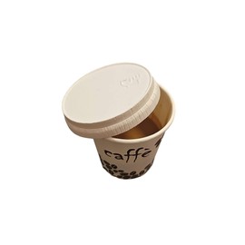 vidoelettronica 100 Paper Lids for Cups of 75 ml, Eco-Friendly, Disposable Lids, Ideal for Take Away, Catering and Events for Hot and Cold Drinks, 50mm Diameter (100 Lids)