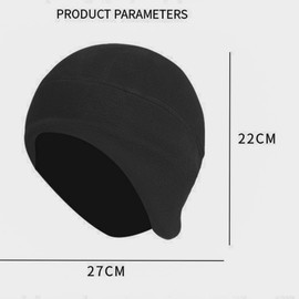 IZUS Winter Helmet Liner Skull Cap Ear Warmer Thermal Hat for Men Women Cycling Beanie Cap Winter Cold Weather Outdoor Sport Black