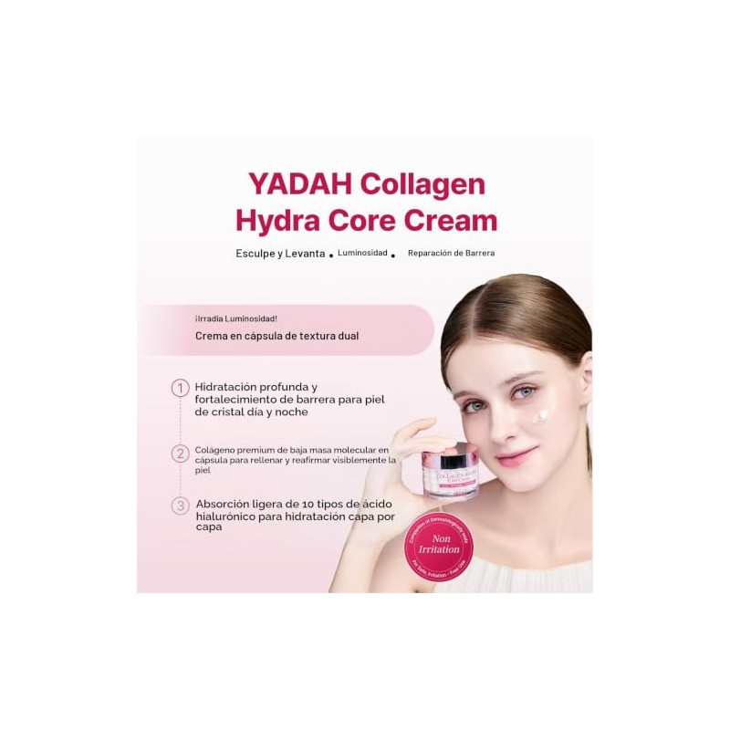 YADAH Crema Hydra Core con colágeno (50 g): hidratación, cuidado