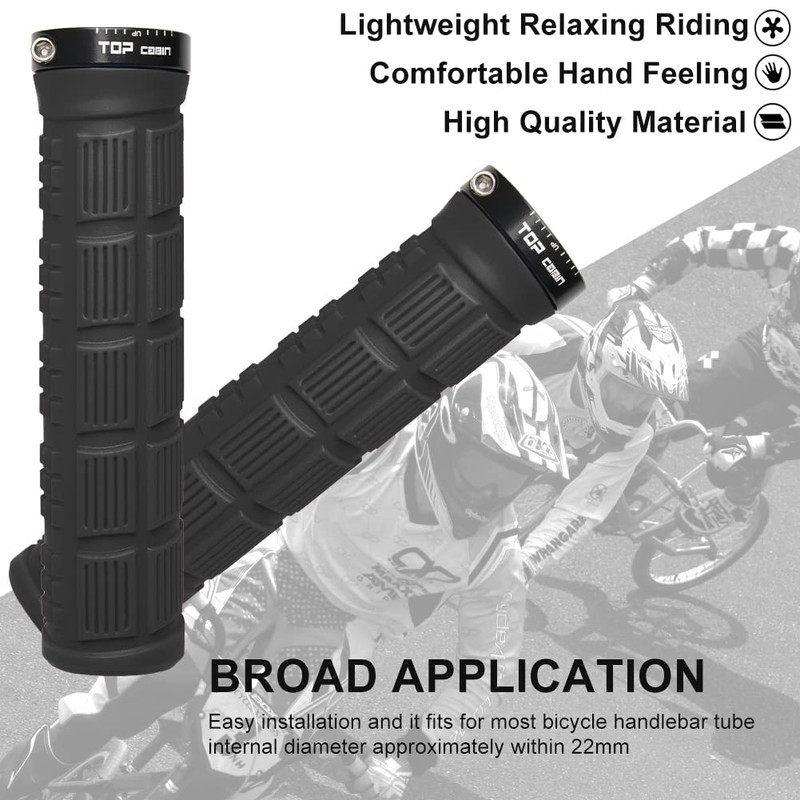 TOPCABIN Bike Grips Double Lock Bicycle Handlebar Grips Rubber Grips
