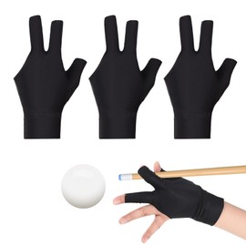 RICISUNG Billiard Gloves, Left Hand, 3 Pieces, 3 Finger Billiard Gloves, Anti-Slip, Thin, Breathable, High Elasticity, Abrasion Resistant, Convenient to Carry, Unisex, Billiard Training Equipment