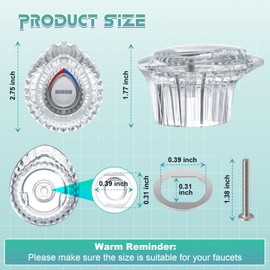 Enhon 1 Pack Shower Knob Handle Kit Compatible with Moen 96797 Chateau Collection, Replacement Faucet Handle Kit for Bathroom Tub and Shower, Include Screws, Chrome Knob Insert