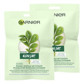 Garnier Konjac Herbal Cleansing Sponge, Natural Cosmetics, Konjac Sponge, Facial Cleansing and Exfoliating (Pack of 2)