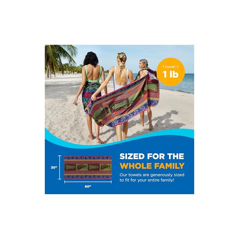 Oversized Cotton Beach & Pool Towel Bundle - Pack of