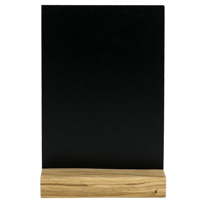 HMF 46452 Acrylic Table Stand Chalkboard with Wooden Base T-Stand