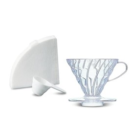 Hario VD-02-T-EU Coffee Brewer, Filter Paper, Scoop, V60, Plastic